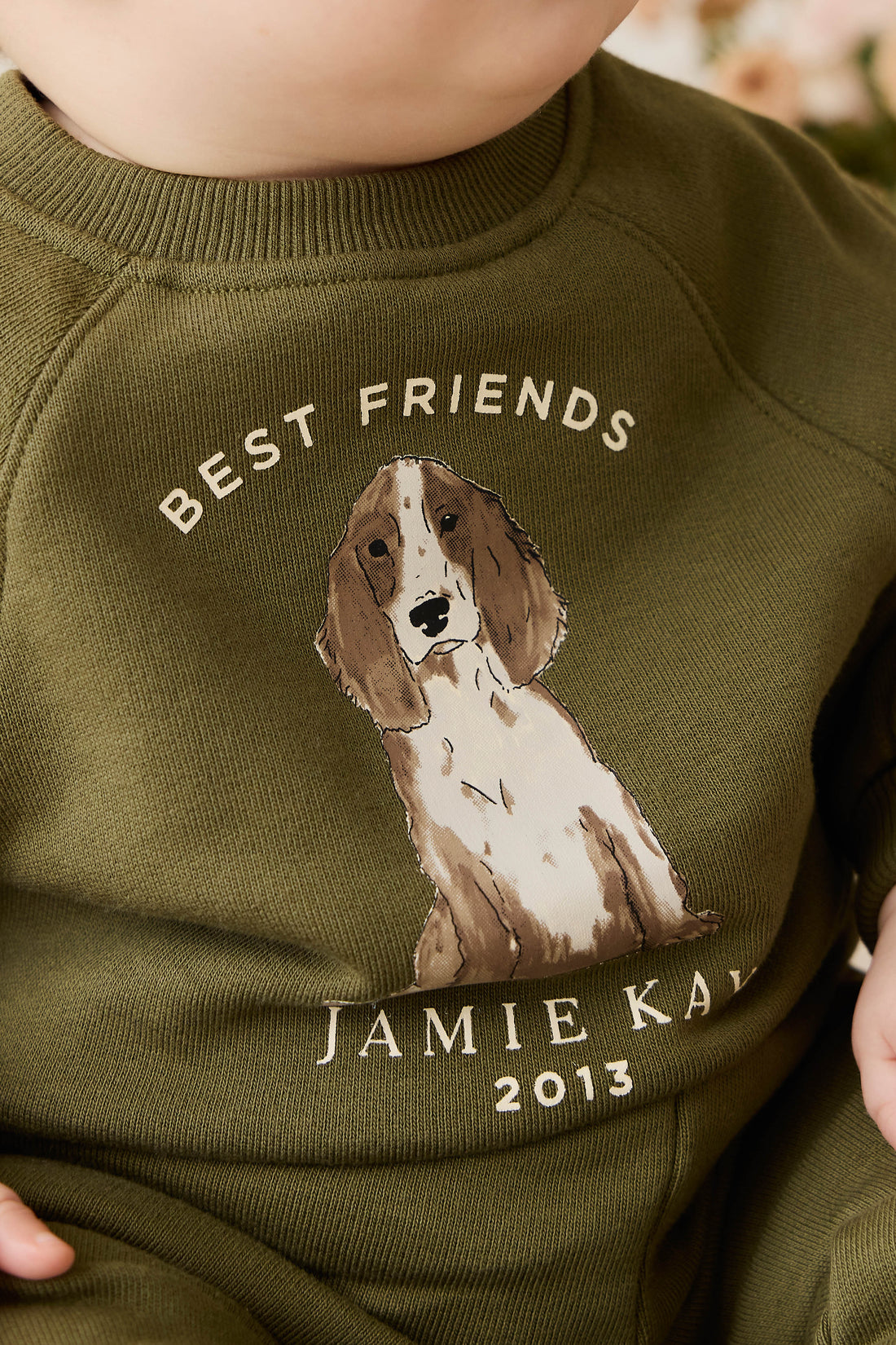 Organic Cotton Hayes Sweatshirt - Sicilian Olive Best Friends Childrens Sweatshirt from Jamie Kay Australia