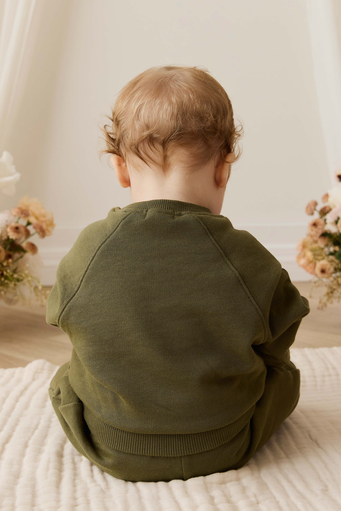 Organic Cotton Hayes Sweatshirt - Sicilian Olive Best Friends Childrens Sweatshirt from Jamie Kay Australia