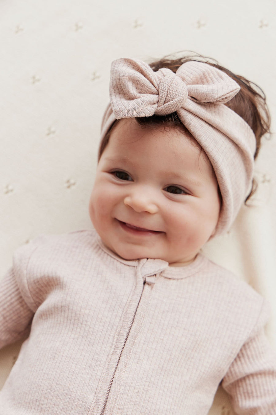 Organic Cotton Modal Headband - Powder Pink Marle Childrens Headband from Jamie Kay Australia