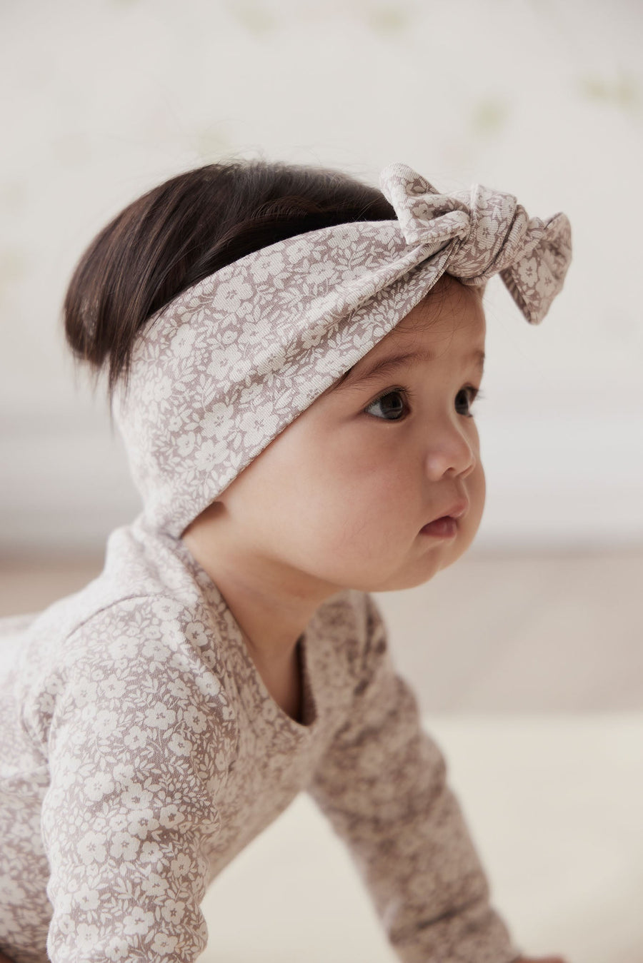 Organic Cotton Headband - Greta Floral Bark Childrens Headband from Jamie Kay Australia