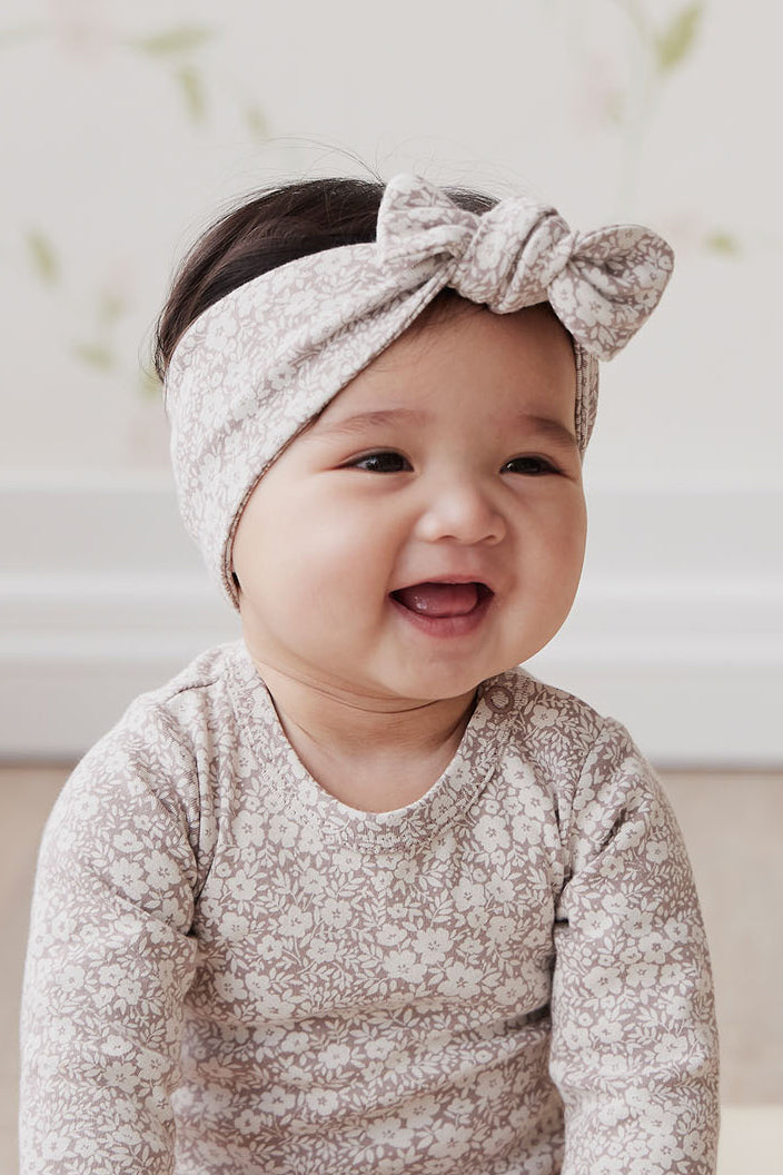 Organic Cotton Headband - Greta Floral Bark Childrens Headband from Jamie Kay Australia