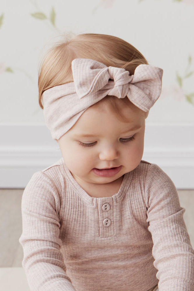 Organic Cotton Modal Headband - Powder Pink Marle Childrens Headband from Jamie Kay Australia