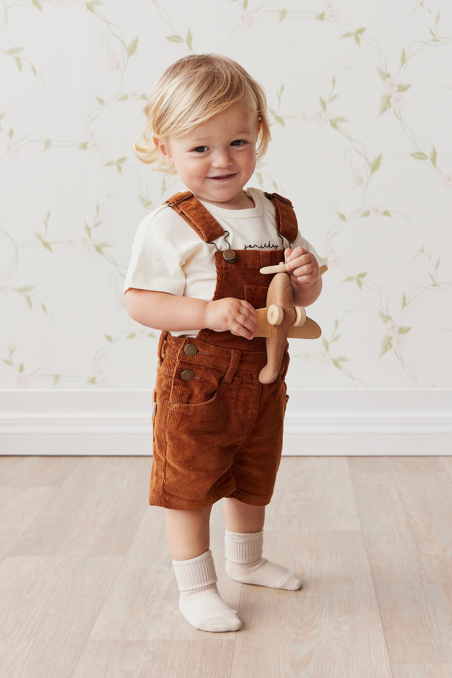 Casey Cord Short Overall - Cinnamon Childrens Overall from Jamie Kay Australia