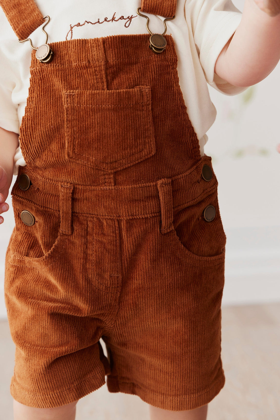 Casey Cord Short Overall - Cinnamon Childrens Overall from Jamie Kay Australia