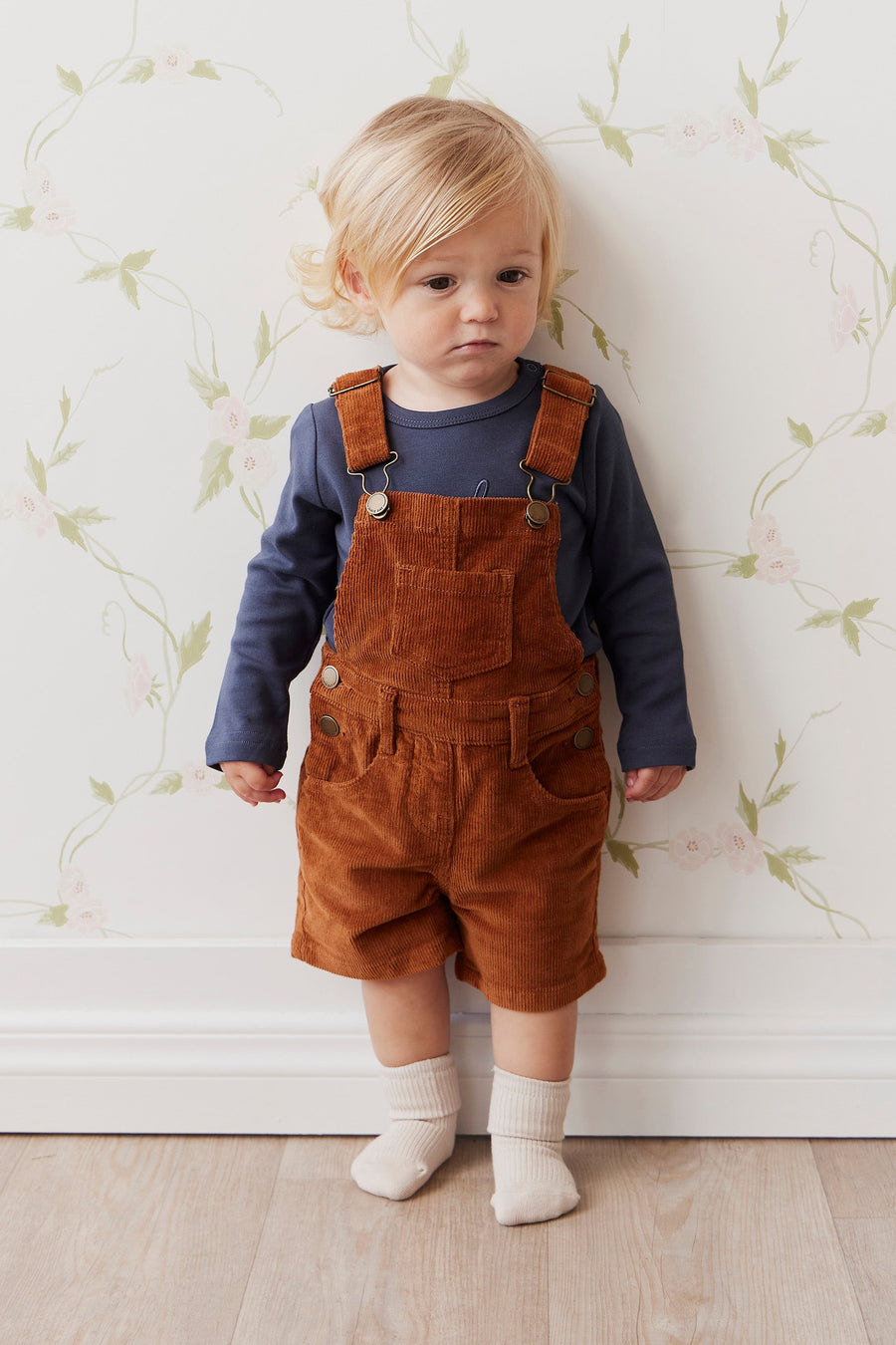 Casey Cord Short Overall - Cinnamon Childrens Overall from Jamie Kay Australia