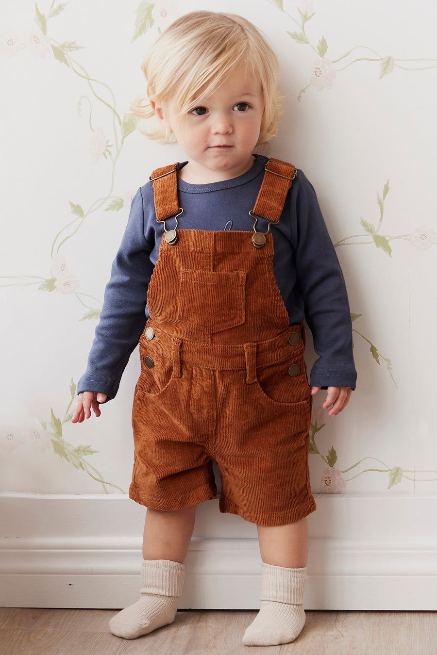 Casey Cord Short Overall - Cinnamon Childrens Overall from Jamie Kay Australia