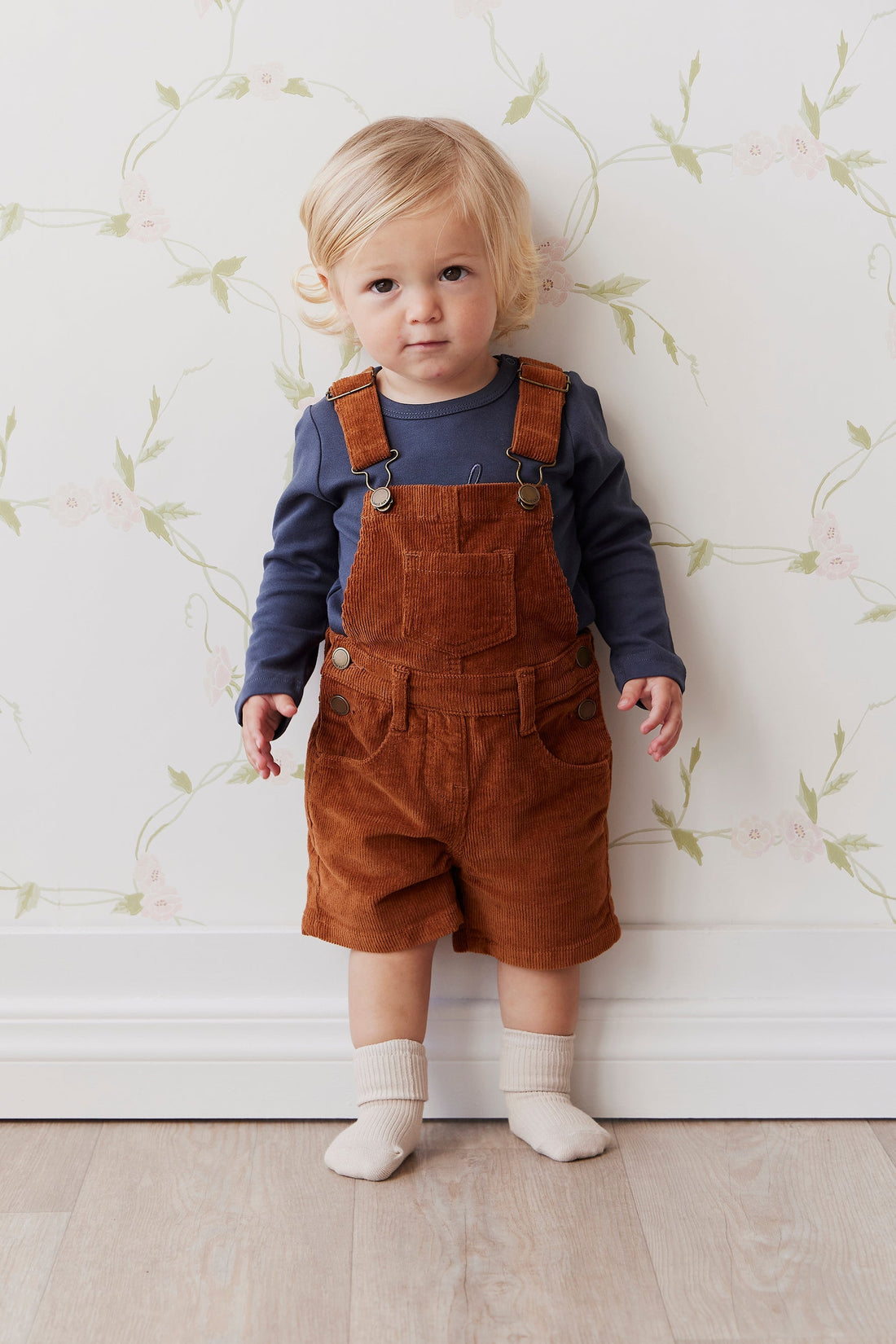 Casey Cord Short Overall - Cinnamon Childrens Overall from Jamie Kay Australia