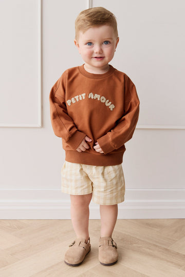 Organic Cotton Georgie Sweatshirt - Mon Petite Amour Ginger Childrens Top from Jamie Kay Australia