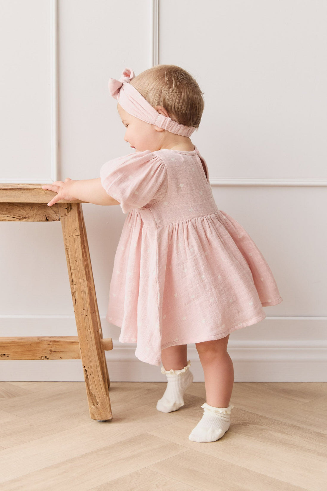 Organic Cotton Muslin Elodie Top - Petite Heart Old Rose Childrens Top from Jamie Kay Australia