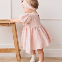 Organic Cotton Muslin Elodie Top - Petite Heart Old Rose Childrens Top from Jamie Kay Australia