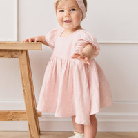 Organic Cotton Muslin Elodie Top - Petite Heart Old Rose Childrens Top from Jamie Kay Australia