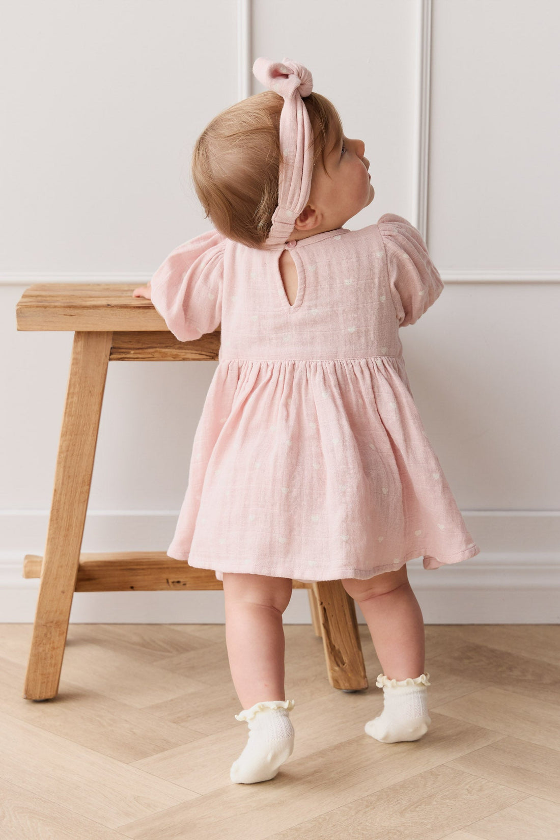 Organic Cotton Muslin Elodie Top - Petite Heart Old Rose Childrens Top from Jamie Kay Australia