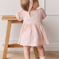 Organic Cotton Muslin Elodie Top - Petite Heart Old Rose Childrens Top from Jamie Kay Australia