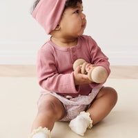 Organic Cotton Modal Long Sleeve Bodysuit - Rose Garden Childrens Bodysuit from Jamie Kay Australia