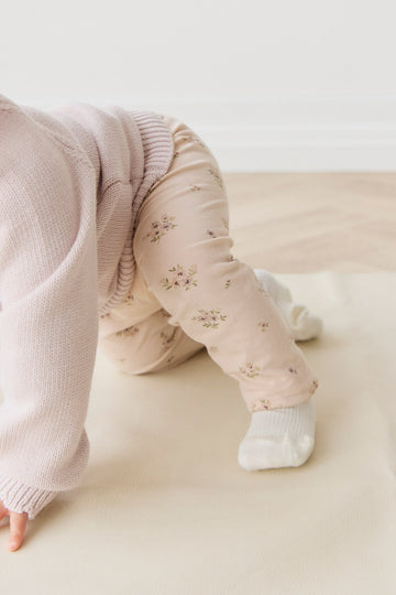 Organic Cotton Everyday Legging - Goldie Bouquet Pink Tint Childrens Legging from Jamie Kay Australia