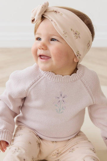 Audrey Jumper - Soft Misty Rose Larissa Knit Childrens Jumper from Jamie Kay Australia