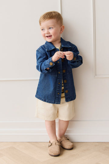 Romeo Twill Jacket - Mid Wash Denim Childrens Jacket from Jamie Kay Australia