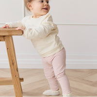 Organic Cotton Everyday Legging - Petite Heart Old Rose Childrens Legging from Jamie Kay Australia