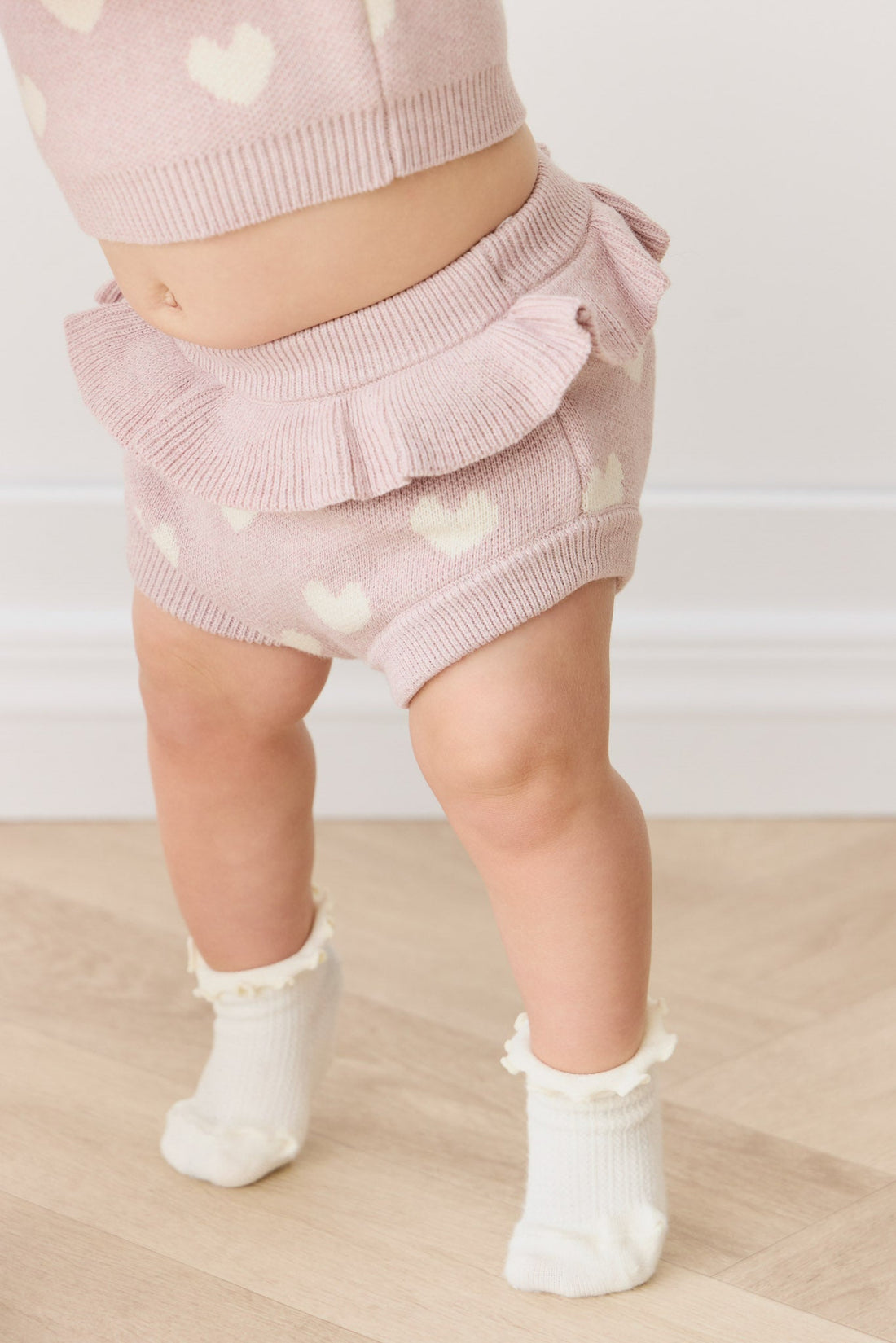 Molly Bloomer - Heart Jacquard Ballerina Marle Childrens Bloomer from Jamie Kay Australia