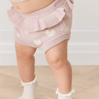 Molly Bloomer - Heart Jacquard Ballerina Marle Childrens Bloomer from Jamie Kay Australia