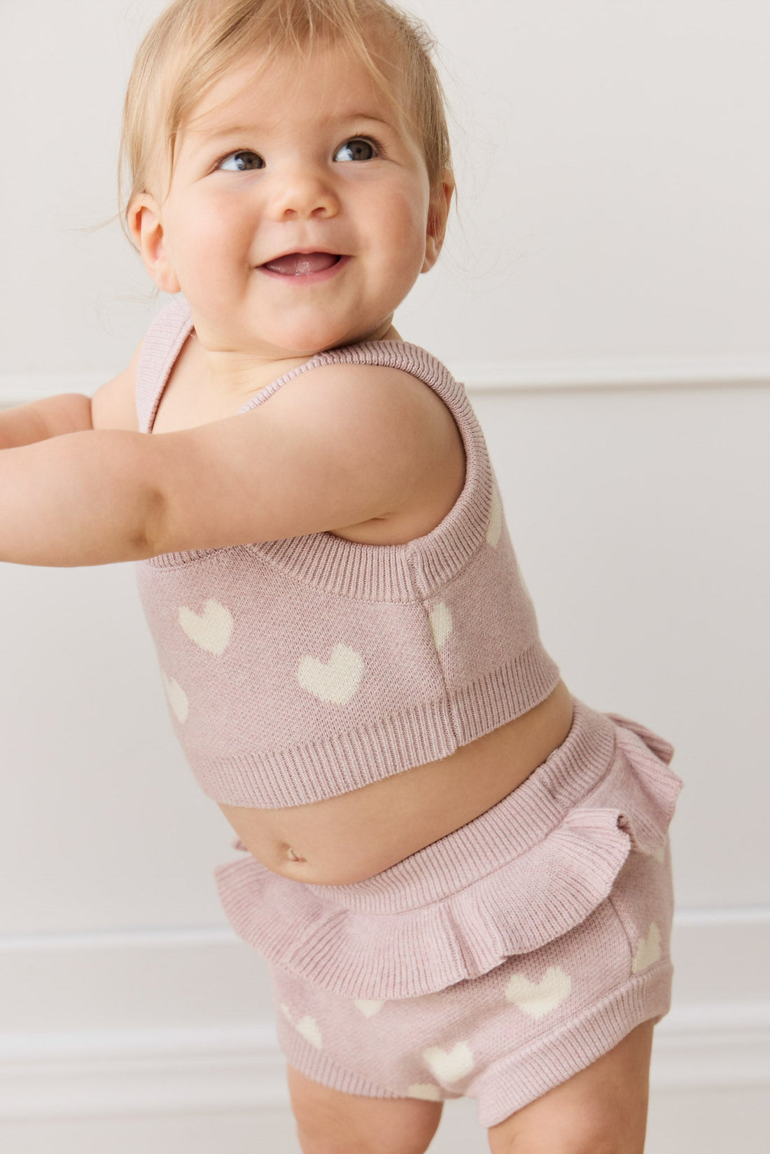 Molly Bloomer - Heart Jacquard Ballerina Marle Childrens Bloomer from Jamie Kay Australia