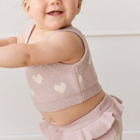 Molly Bloomer - Heart Jacquard Ballerina Marle Childrens Bloomer from Jamie Kay Australia