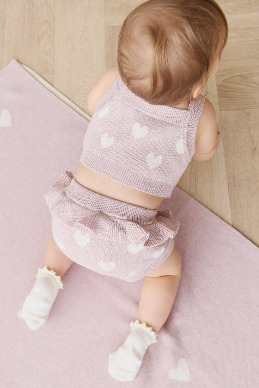 Molly Bloomer - Heart Jacquard Ballerina Marle Childrens Bloomer from Jamie Kay Australia