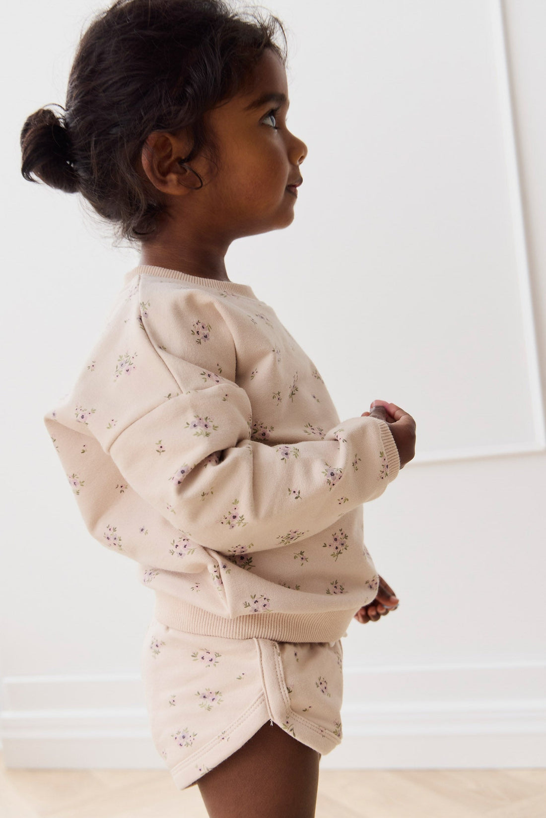 Organic Cotton Bobbie Sweatshirt - Goldie Bouquet Pink Tint Childrens Top from Jamie Kay Australia