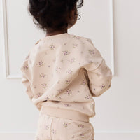 Organic Cotton Bobbie Sweatshirt - Goldie Bouquet Pink Tint Childrens Top from Jamie Kay Australia