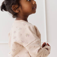 Organic Cotton Bobbie Sweatshirt - Goldie Bouquet Pink Tint Childrens Top from Jamie Kay Australia