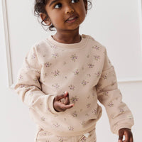 Organic Cotton Bobbie Sweatshirt - Goldie Bouquet Pink Tint Childrens Top from Jamie Kay Australia