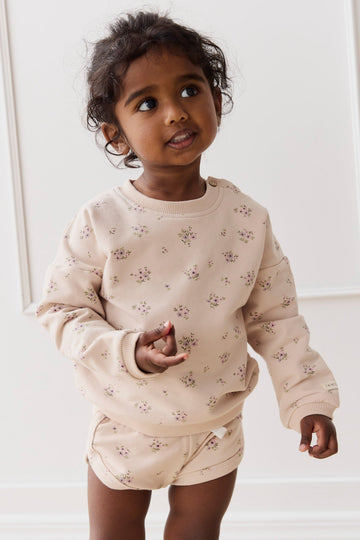 Organic Cotton Bobbie Sweatshirt - Goldie Bouquet Pink Tint Childrens Top from Jamie Kay Australia