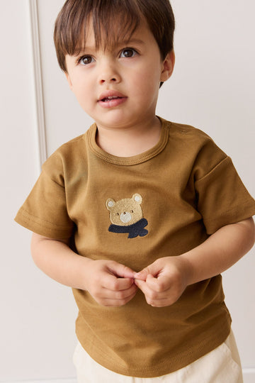 Pima Cotton Hunter Tee - Autumn Bronze Cosy Bobbie Childrens Top from Jamie Kay Australia