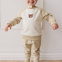 Organic Cotton Jalen Track Pant - Biscuit Childrens Pant from Jamie Kay Australia