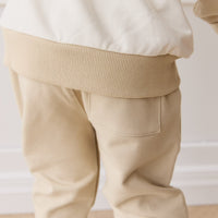 Organic Cotton Jalen Track Pant - Biscuit Childrens Pant from Jamie Kay Australia