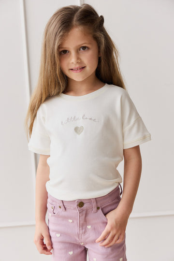 Pima Cotton Mimi Top - Parchment Little Love Violet Childrens Top from Jamie Kay Australia