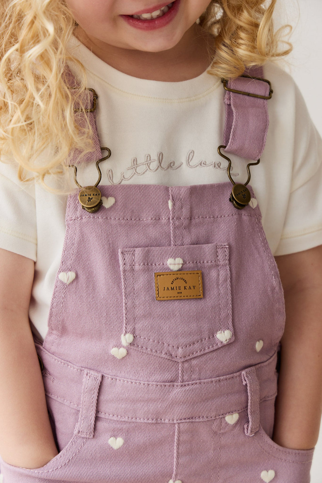 Overall Dress - Petite Heart Melody Childrens Overall from Jamie Kay Australia