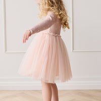 Anna Tulle Dress - Petite Heart Old Rose Childrens Dress from Jamie Kay Australia