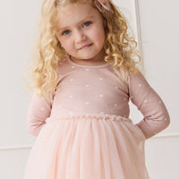 Anna Tulle Dress - Petite Heart Old Rose Childrens Dress from Jamie Kay Australia