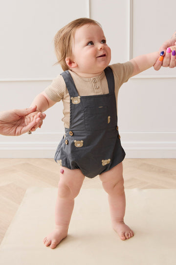 Organic Cotton Robin Playsuit - Bobbie Bears Shadow Childrens Playsuit from Jamie Kay Australia