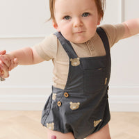 Organic Cotton Robin Playsuit - Bobbie Bears Shadow Childrens Playsuit from Jamie Kay Australia