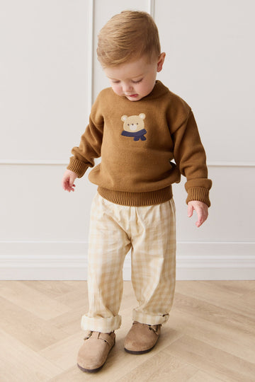 Leon Knit Jumper - Cosy Bobbie Autumn Bronze Childrens Jumper from Jamie Kay Australia