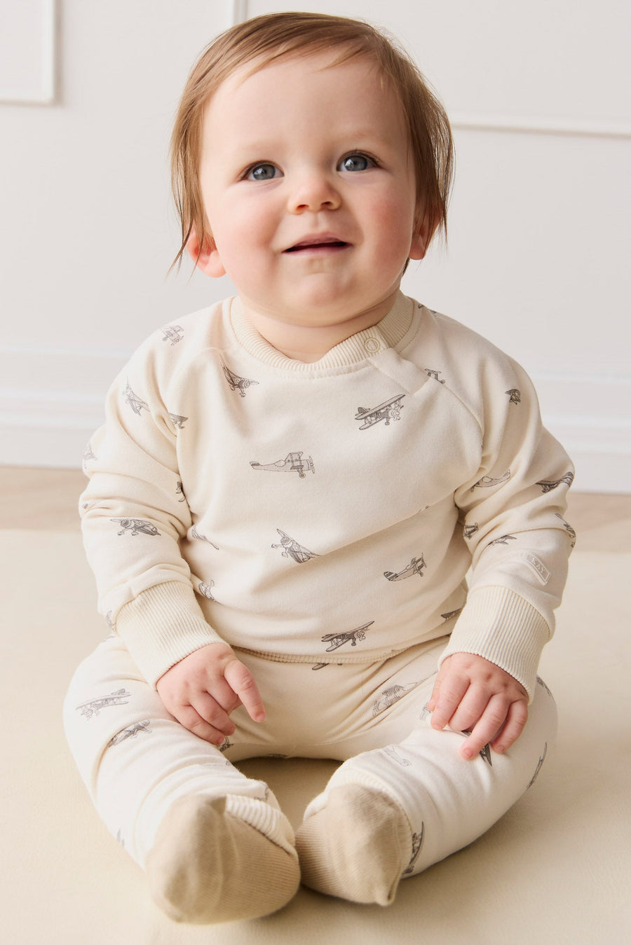 Organic Cotton Morgan Track Pant - Avion Oat Childrens Pant from Jamie Kay Australia