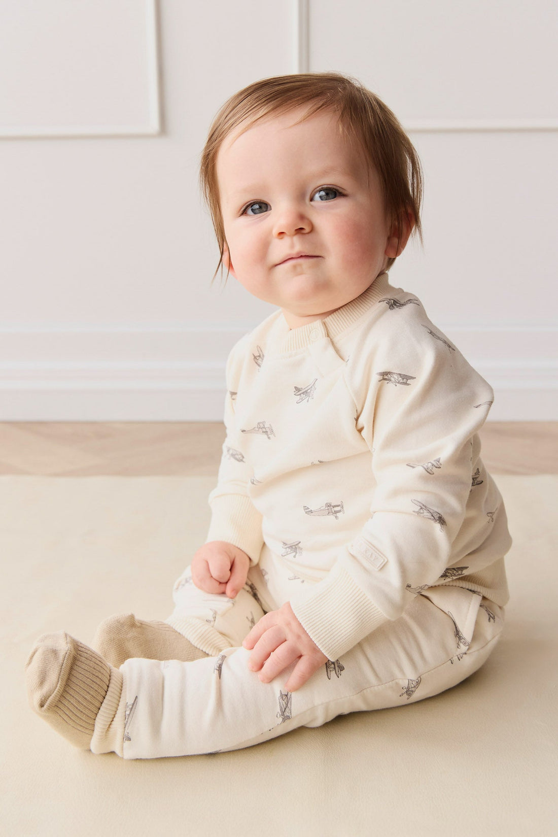 Organic Cotton Tao Sweatshirt - Avion Oat Childrens Top from Jamie Kay Australia