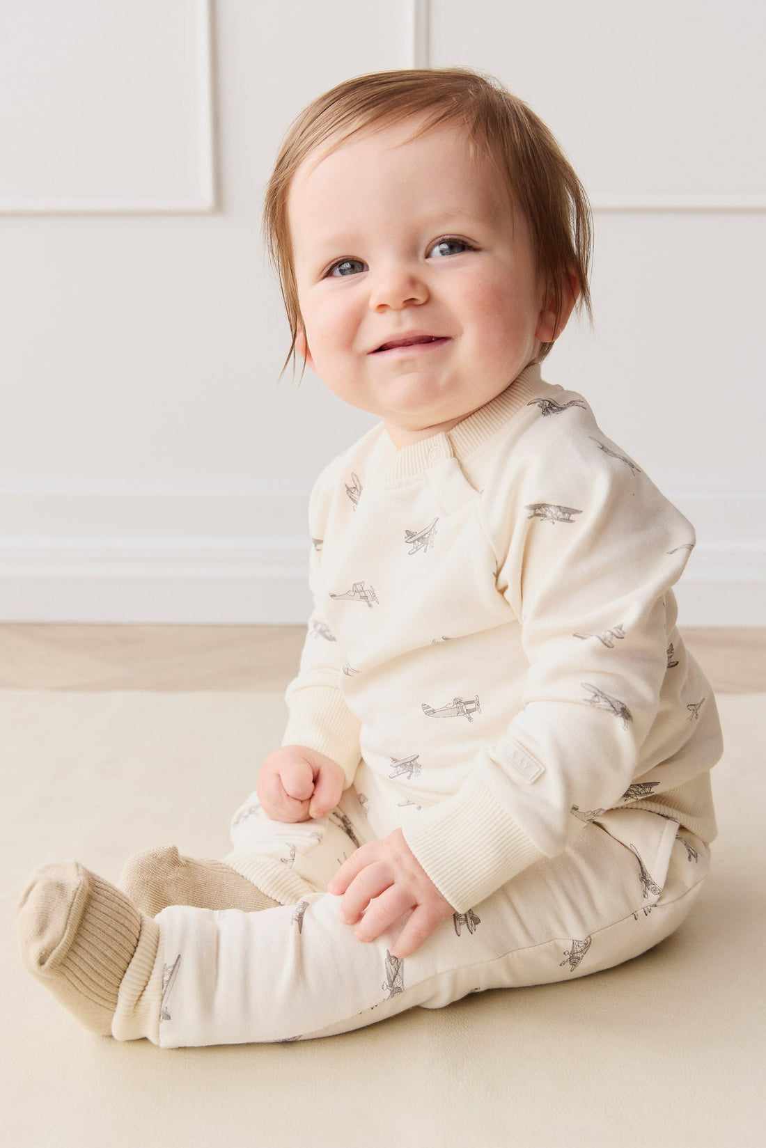 Organic Cotton Tao Sweatshirt - Avion Oat Childrens Top from Jamie Kay Australia