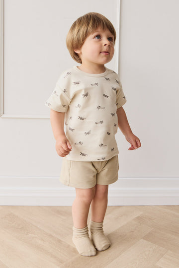 Pima Cotton Hunter Tee - Avion Oat Childrens Top from Jamie Kay Australia