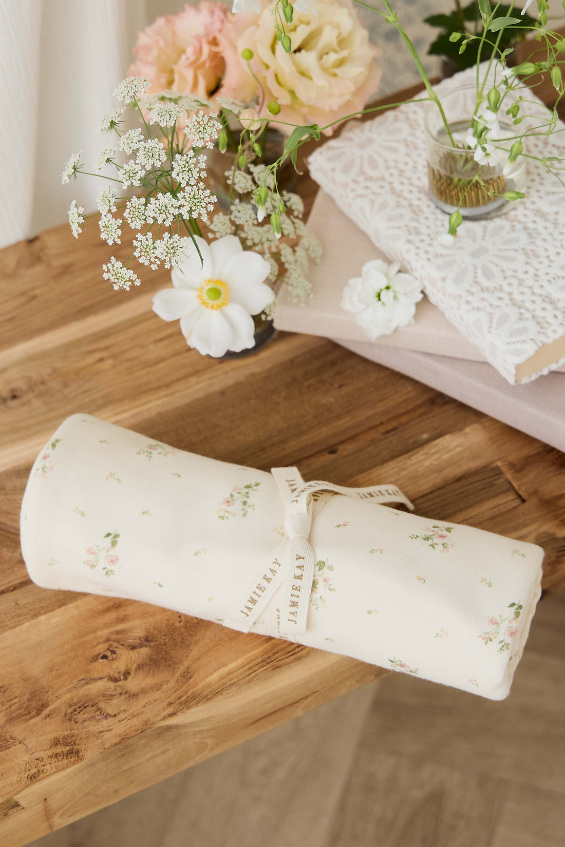 Organic Cotton Murphy Wrap - Josepha Egret Small Childrens Blanket from Jamie Kay Australia