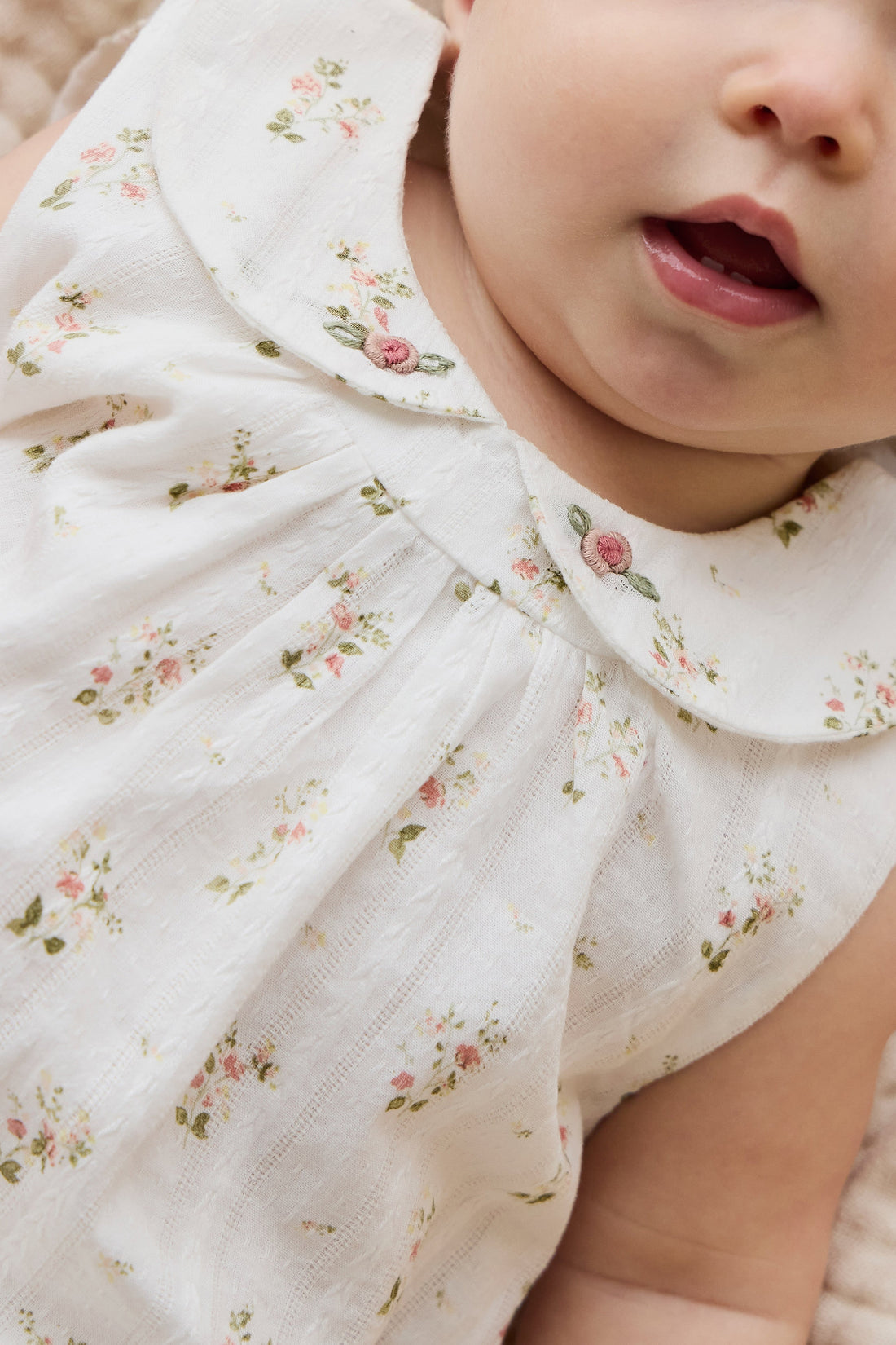 Organic Cotton Brynlee Playsuit - Josepha Egret Childrens Playsuit from Jamie Kay Australia