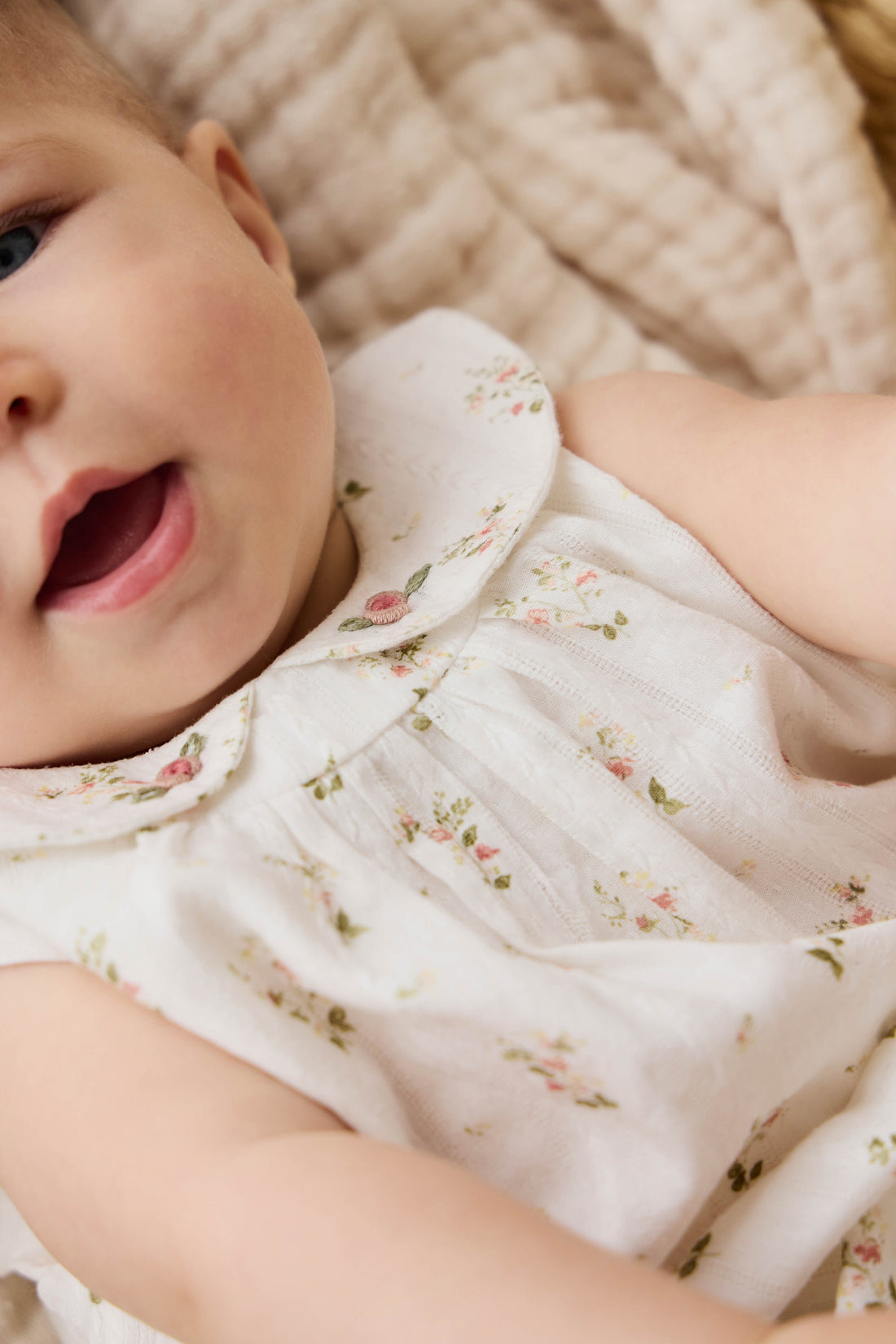 Organic Cotton Brynlee Playsuit - Josepha Egret Childrens Playsuit from Jamie Kay Australia