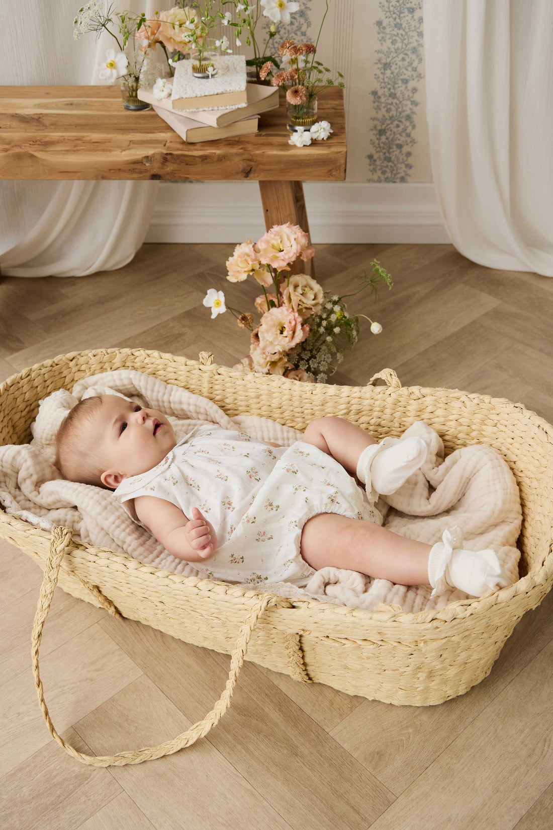 Organic Cotton Brynlee Playsuit - Josepha Egret Childrens Playsuit from Jamie Kay Australia